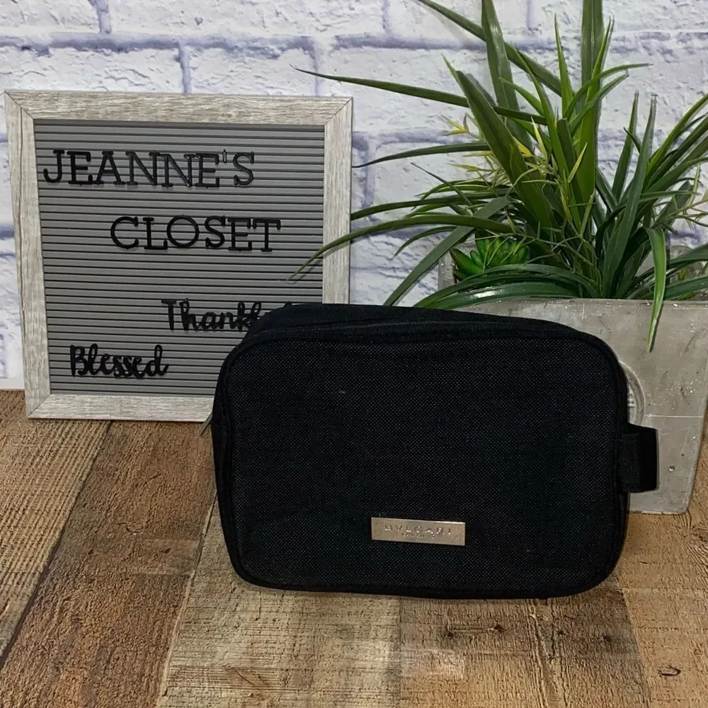 Bvlgari parfums Black travel Toiletry cosmetic bag with handle